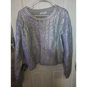 hooked up silver cropped sweater
